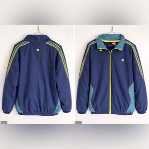 Wilson Navy Windbreaker Jacket with Yellow & Teal Accents